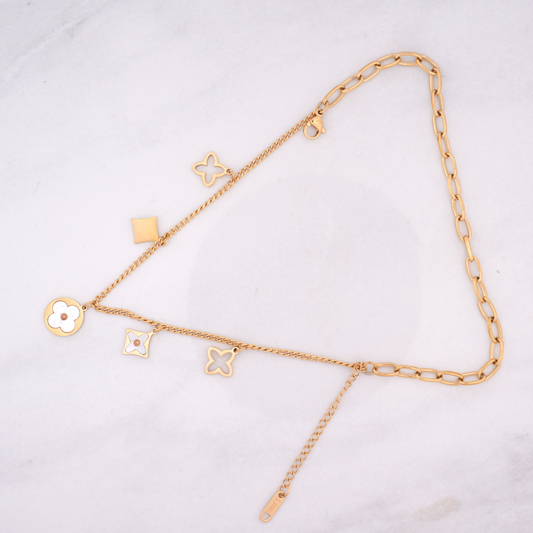 Gold-Tone Clover Charm  Bracelet