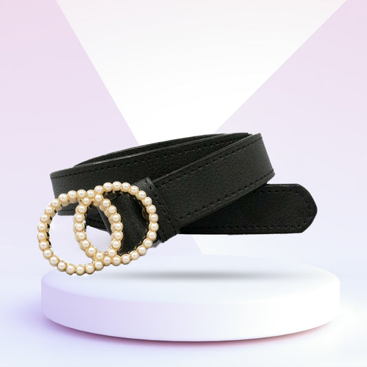 Pearls of Elegance: Versatile Women's Belts Collection – From Formal Black to Pearl-Studded Chic