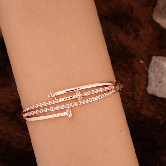 Rose Gold-Tone Nail-Inspired Cuff Bracelet