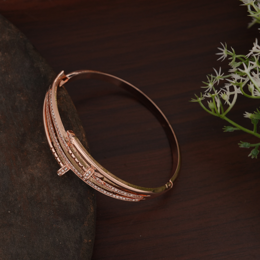 Rose Gold-Tone Nail-Inspired Cuff Bracelet
