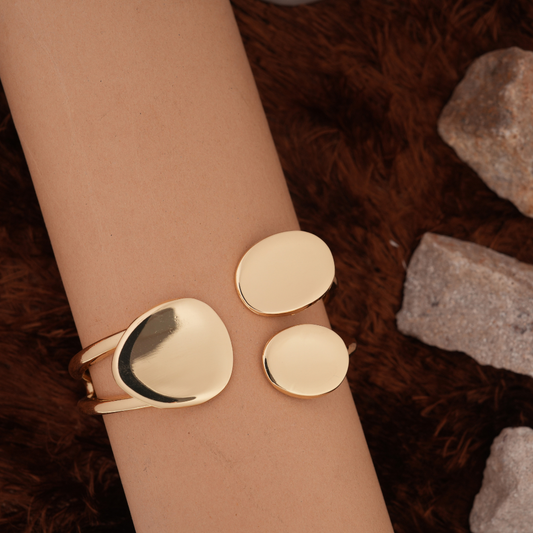 Triple Disc Gold-Tone Statement Bracelet