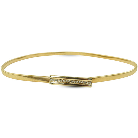 Gold-Toned Stretchy Rhinestone Belt