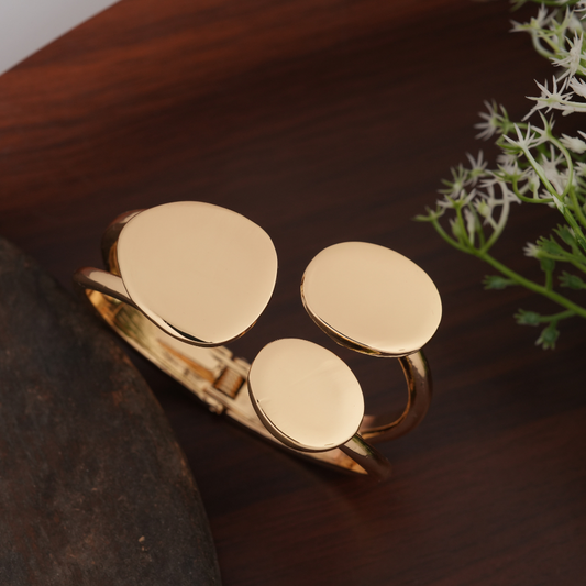 Triple Disc Gold-Tone Statement Bracelet