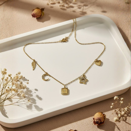 Celestial Charm Multi-Pendant Necklace