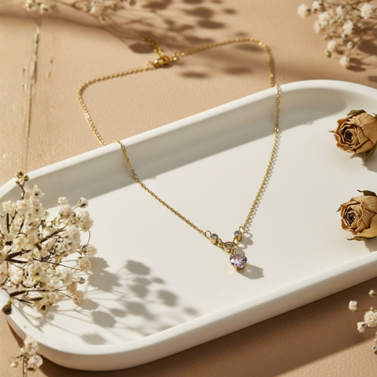 Delicate Crystal Drop Necklace