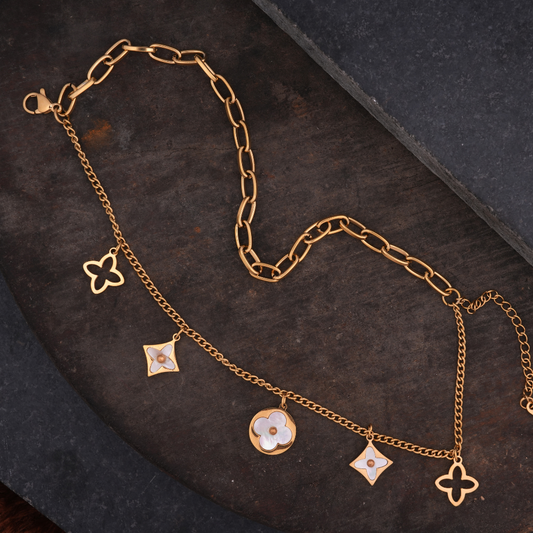Gold-Tone Clover Charm  Bracelet