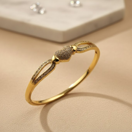 Pave Knot Gold-Tone Elegance Bracelet