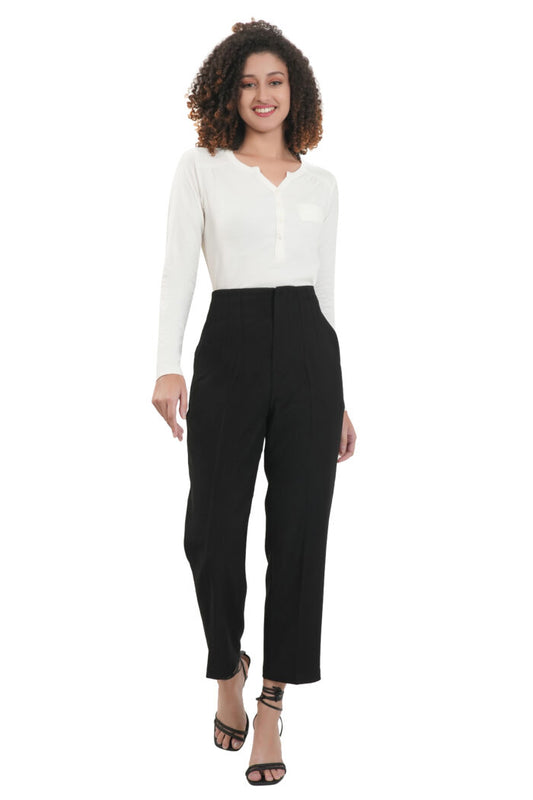 Black Classic Straight Fit Trouser