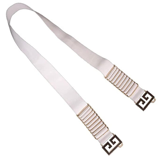 White Golden Buckle Metal Belt for Ladies Dresses