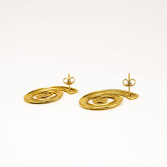Golden Spiral Stud Earrings