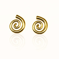 Golden Spiral Stud Earrings