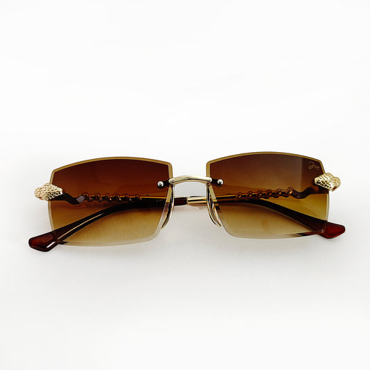 Joe's Luxe Snake Serpent Unisex Sunglasses in Brown