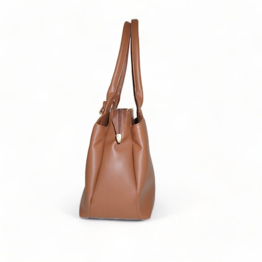 Sophisticated Brown Solid Shoulder Bag