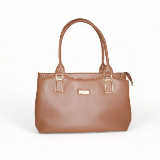 Sophisticated Brown Solid Shoulder Bag