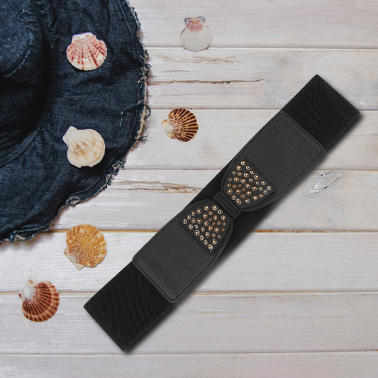 Stylish Fabric Elastic Waist Belt with Bow Design for Women: Versatile Belt for Dresses and Sarees