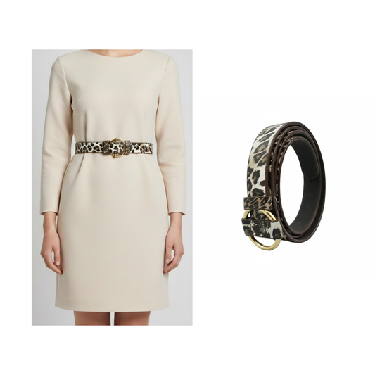 Trendy Women's Animal Print Belt Trio – Faux Leather, Multicolor Synthetics, and Stylish Cowhide with Buckle Closure