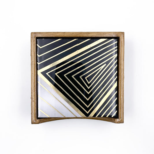 Black & Gold Geometric Coaster Set