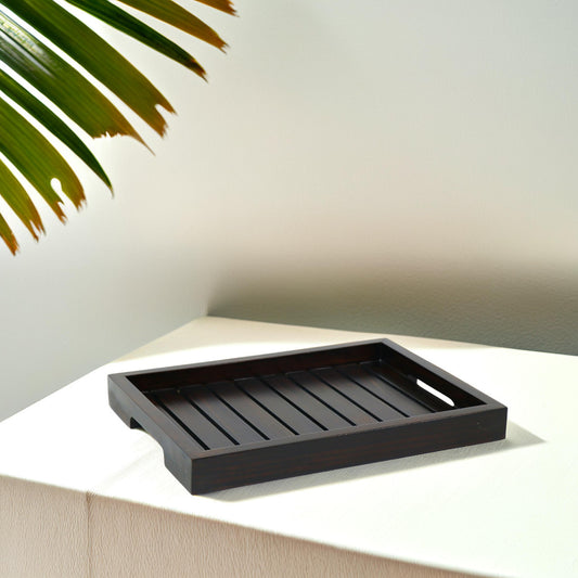 Sleek Wooden Trays with Cutout Handles – Set of 2