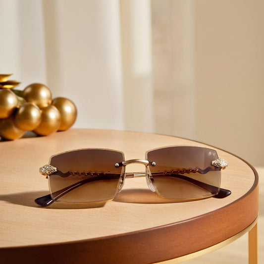 Joe's Luxe Snake Serpent Unisex Sunglasses in Brown