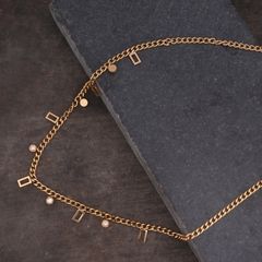 Modern Geometric Dangle Charm Necklace