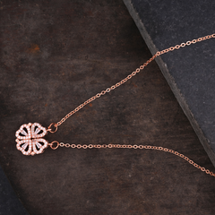 Rose Gold Linked Hearts Necklace