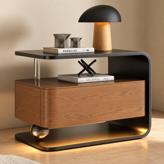 Modern Luxury TV Console with Curved Frame – Engineered Wood with PU Paint & PVC Laminate Finish