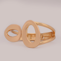 Modern Gold-Tone Abstract Loop Cuff Bracelet