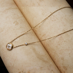 Gold-Tone Mother-of-Pearl Clover Pendant Necklace