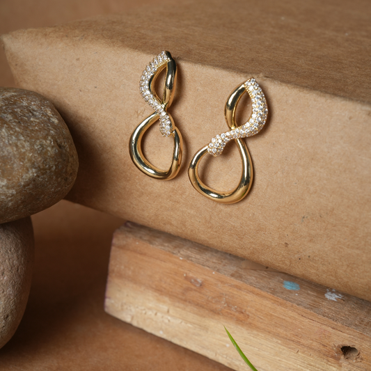 Elegant Gold-Tone Infinity Drop Earrings