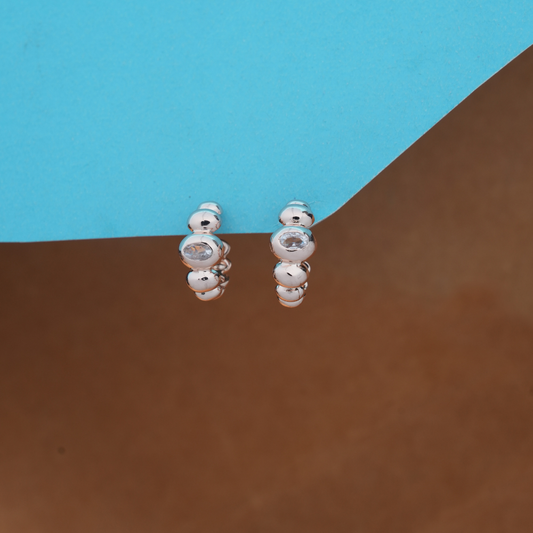 Modern Orb Cluster Rose Gold Stud Earrings