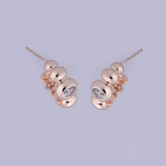 Modern Orb Cluster Rose Gold Stud Earrings