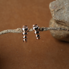 Modern Orb Cluster Rose Gold Stud Earrings