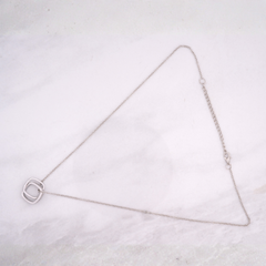 Interlocking Square Pendant Necklace (Silver-Tone)