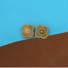 Radiant Sunburst Clover Gold Stud Earrings