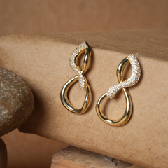 Elegant Gold-Tone Infinity Drop Earrings