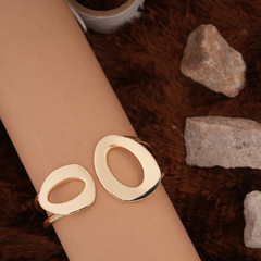 Modern Gold-Tone Abstract Loop Cuff Bracelet