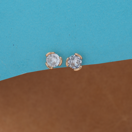 Dazzling Solitaire Petal Stud Earrings