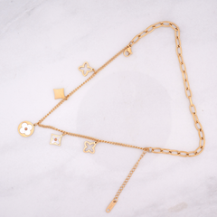 Gold-Tone Clover Charm  Bracelet
