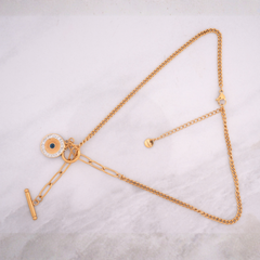 Gold-Tone Mixed-Chain Toggle Necklace