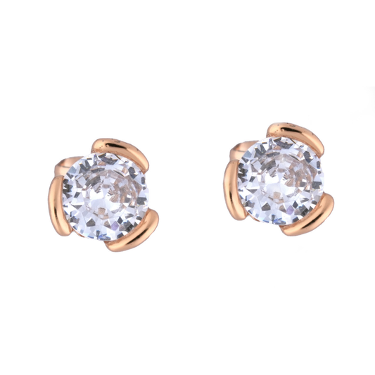 Dazzling Solitaire Petal Stud Earrings