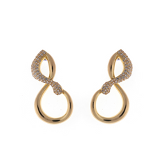 Elegant Gold-Tone Infinity Drop Earrings