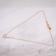 Gold-Tone Mother-of-Pearl Clover Pendant Necklace