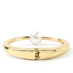 Pearl Drop Gold-Tone Oval Bracelet