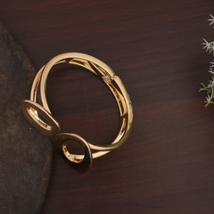 Modern Gold-Tone Abstract Loop Cuff Bracelet