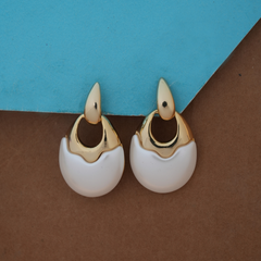 Chic Bicolor Enamel Drop Earrings