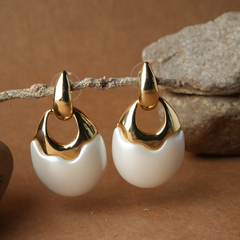 Chic Bicolor Enamel Drop Earrings