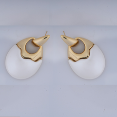 Chic Bicolor Enamel Drop Earrings