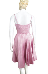 Blush Pink Satin Wrap A-Line Dress