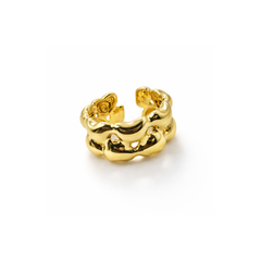 Gold-Tone Chunky Openwork Ring – Bold Sculptural Statement Design
