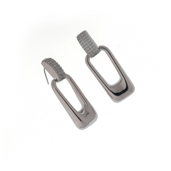 Modern Pave Rectangular Drop Earrings
